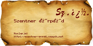 Szentner Árpád névjegykártya